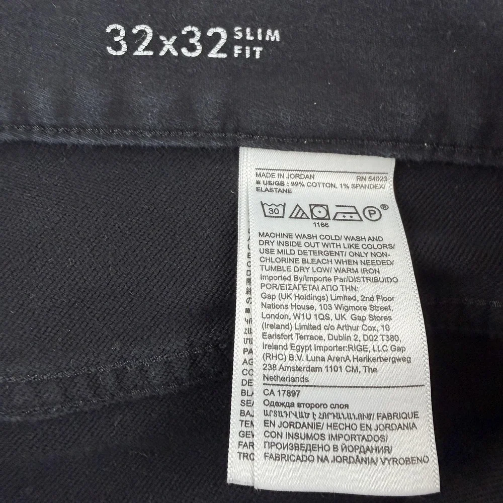 Banana Republic Slim Traveler Jeans Mens 32x32 Black Stretch Denim Pants 488420